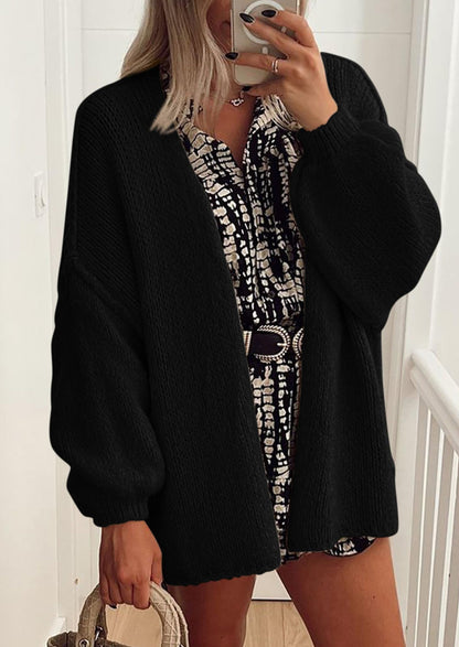 PRETTYGARDEN Womens Oversized Cardigan Sweaters Fall Long Lantern Sleeve Knit Open Front Lightweight Sweater
