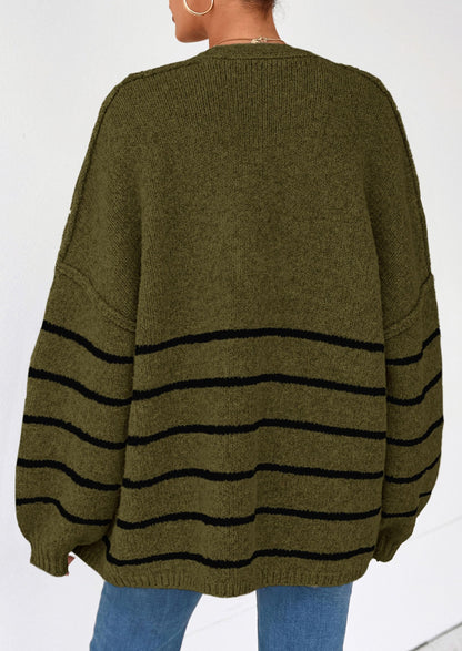 PRETTYGARDEN Womens Oversized Cardigan Sweaters Fall Long Lantern Sleeve Knit Open Front Lightweight Sweater