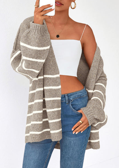 PRETTYGARDEN Womens Oversized Cardigan Sweaters Fall Long Lantern Sleeve Knit Open Front Lightweight Sweater